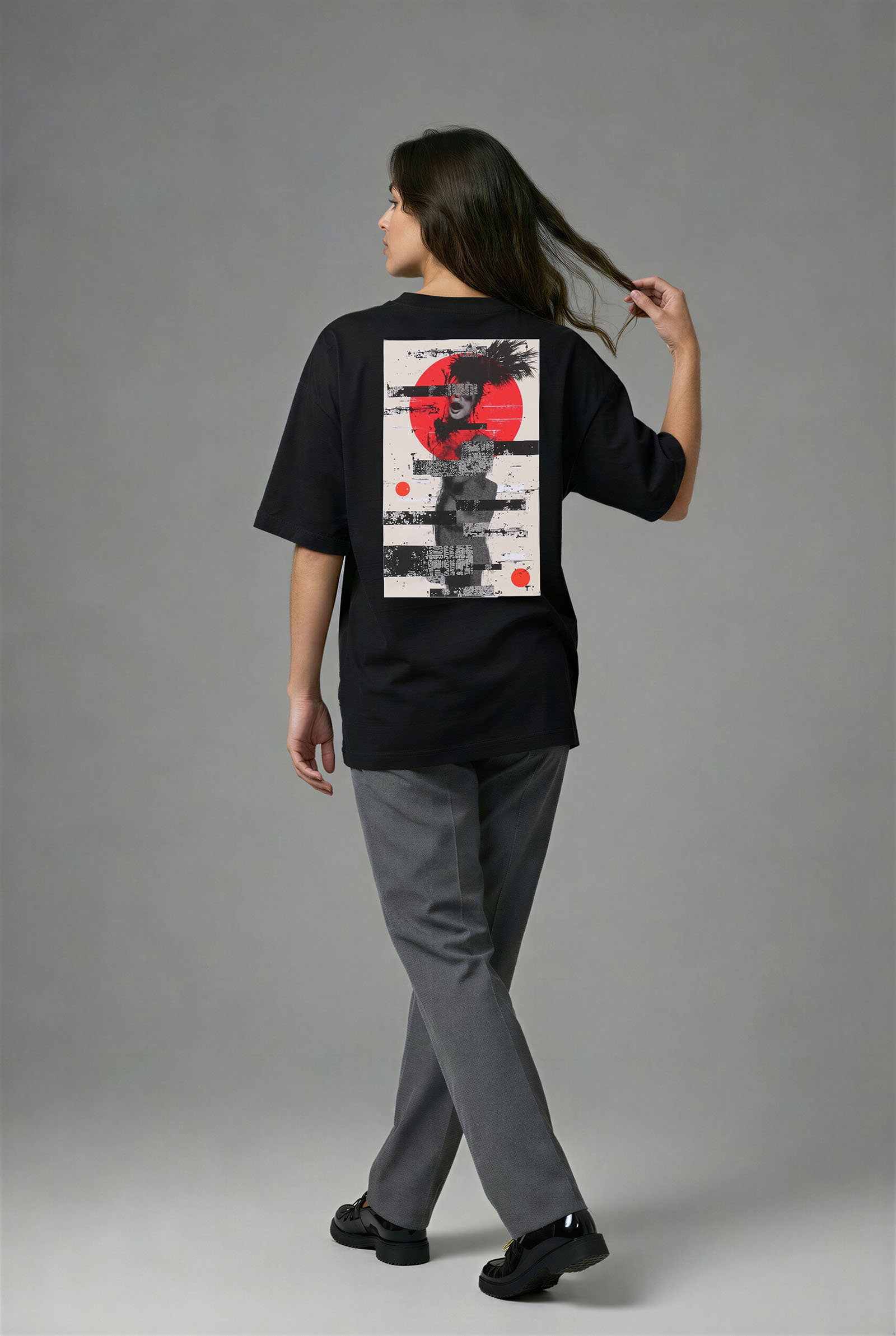 2136HS_KADIN 2136HS OVERSIZE T-SHIRT - Görsel 1