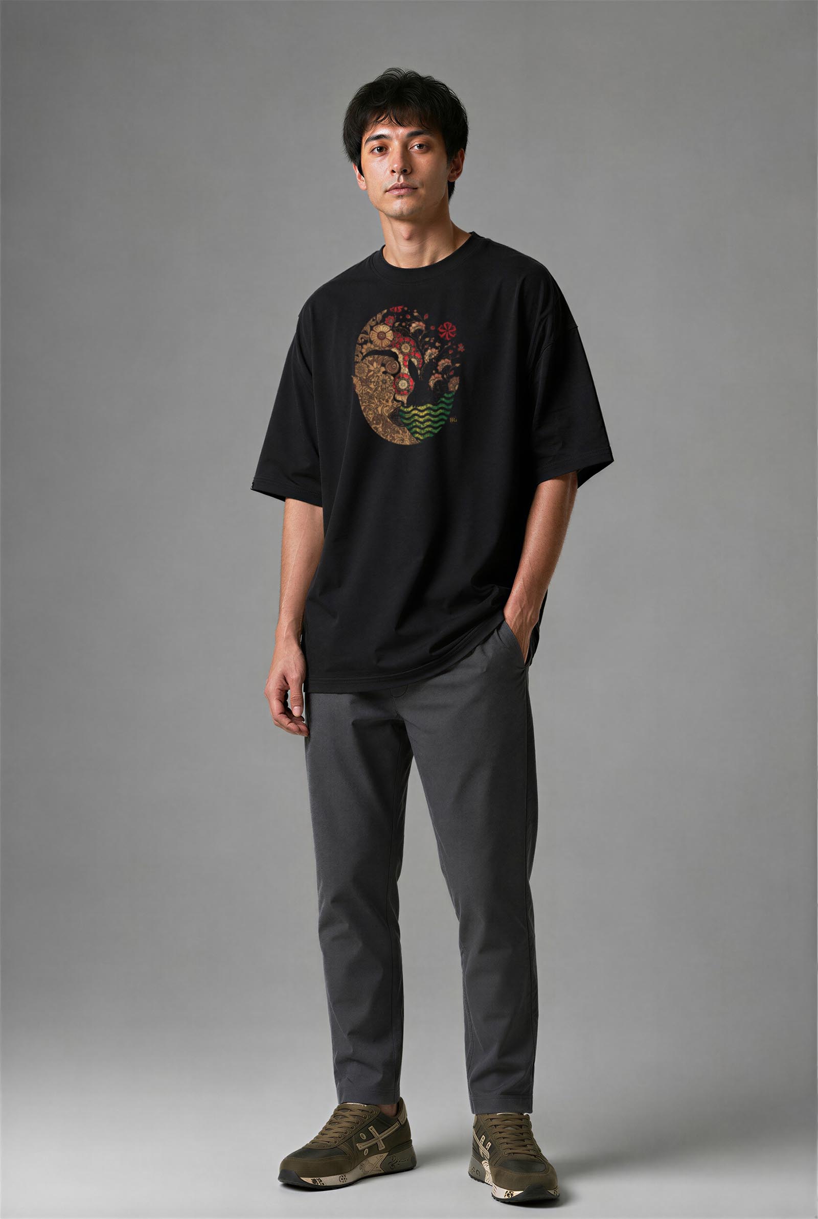 F1049S_ERKEK F1049S OVERSIZE T-SHIRT - Görsel 1