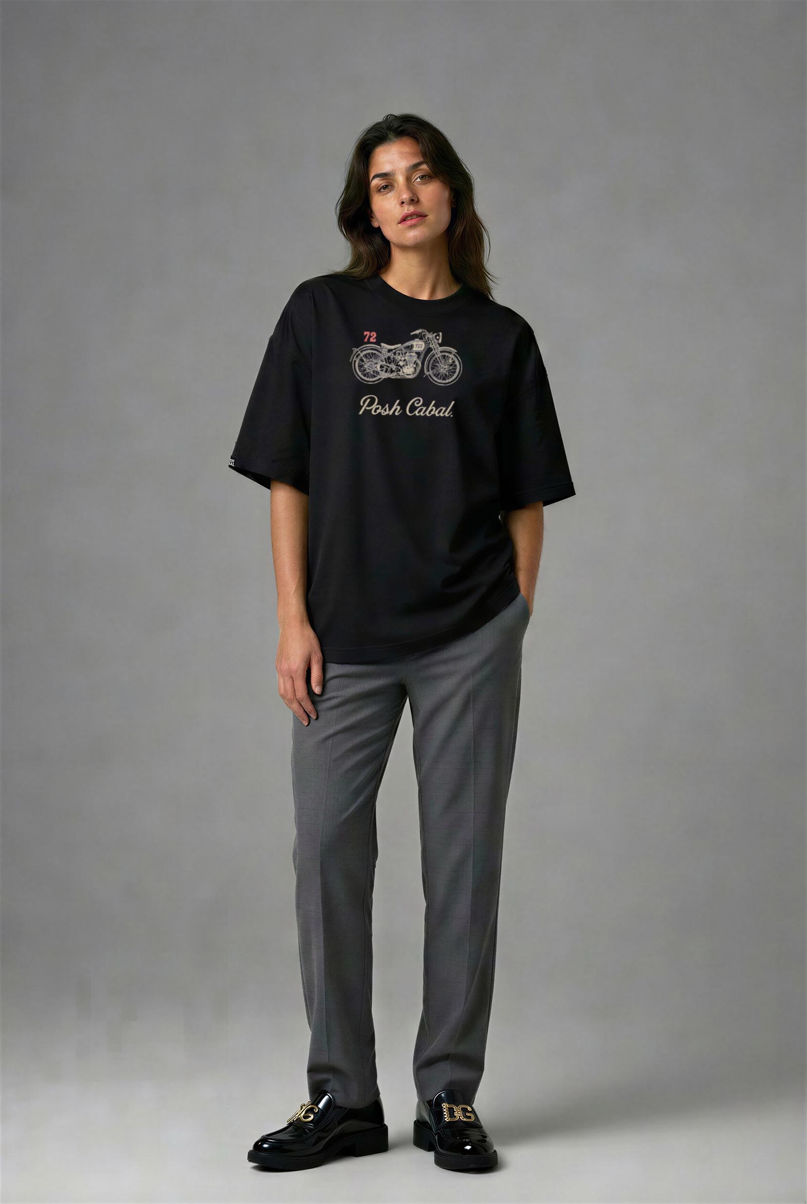 F2084HS_KADIN F2084HS OVERSIZE T-SHIRT - Görsel 1