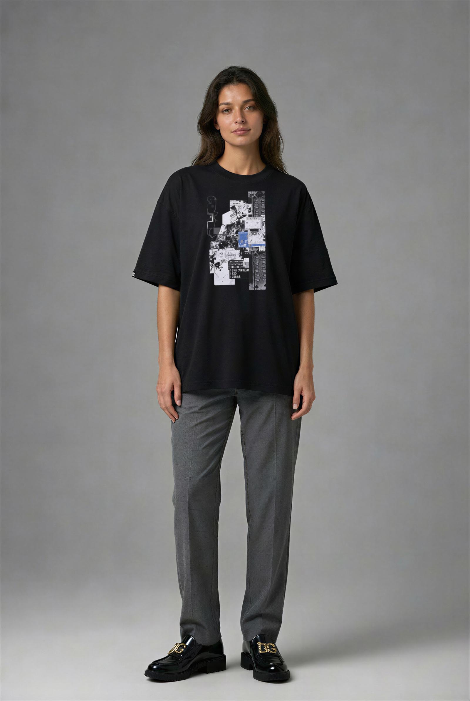 F2132HS_KADIN F2132HS OVERSIZE T-SHIRT - Görsel 1